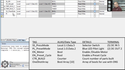 Creating an automatic mode - build a preset number of parts routine in Lesson 6.05