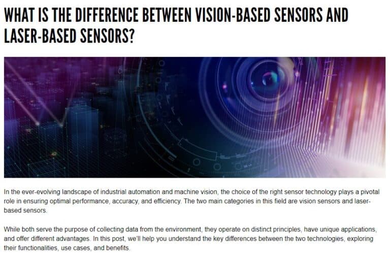 Recommended Reading: Difference Between Vision and Laser Sensors