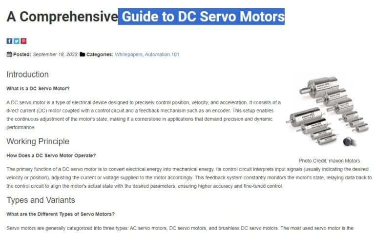 Recommended Reading: Guide To DC Servos
