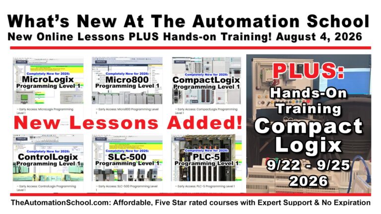 New Online Lessons and upcoming in-person CompactLogix Training! (WNiS 260804)
